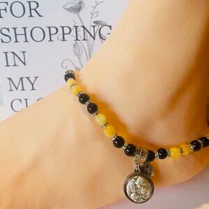 Bueatiful Healing Crystal Anklet, helps equalize blood pressure... #06